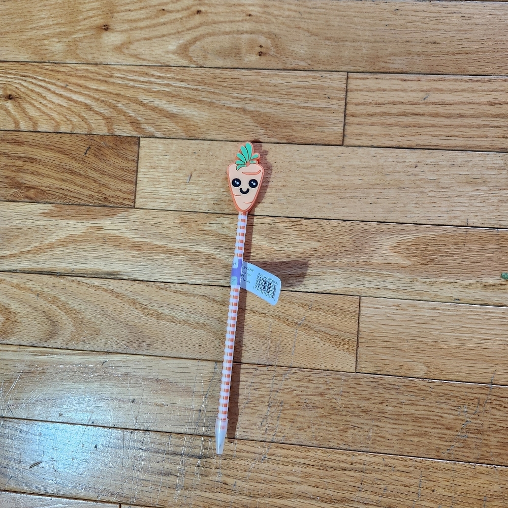 Orange Carrot Striped Kids Pen